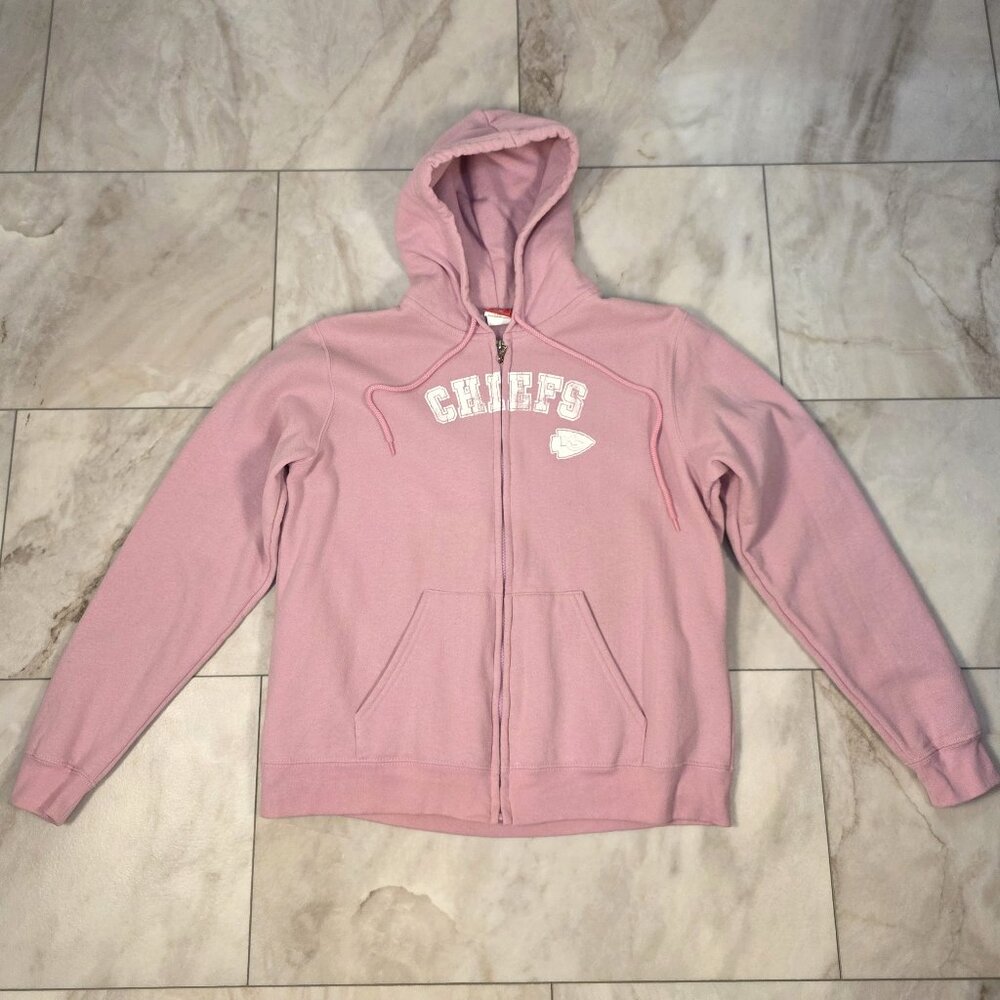 Women's Kansas City Chiefs Zip-Up Hoodie | Pink | Size XL